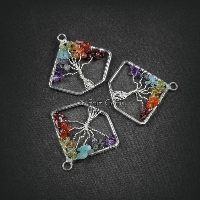 Geometry Shape Tree of Life Pendants