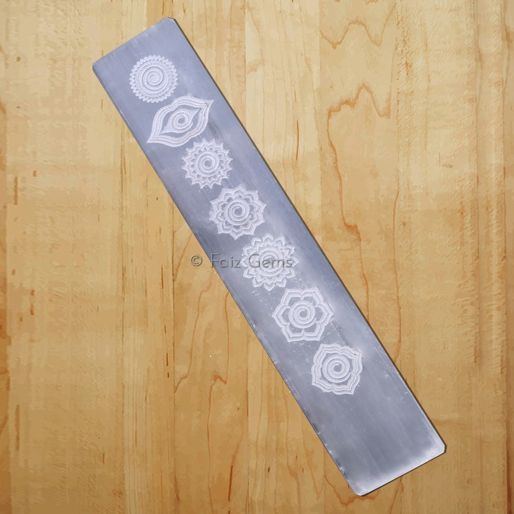Soalr Plexus Chakra Selenite Wand